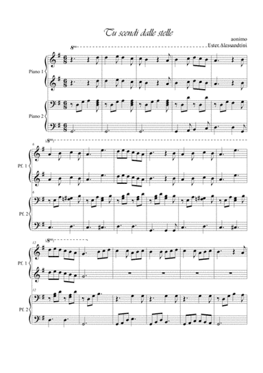 Tu scendi dalle stelle. Piano 4 hands (arr. Ester Alessandrini)
