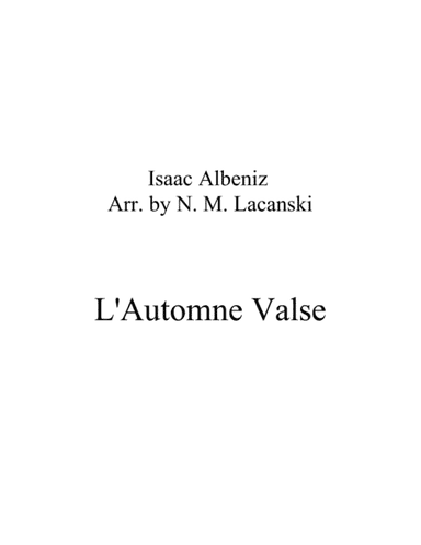 L'Automne Valse I. (arr. Nick Lacanski)