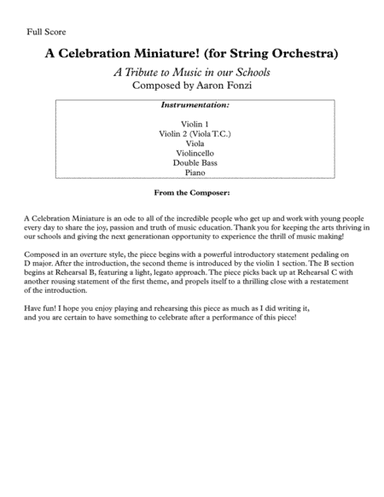 A Celebration Miniature! (for String Orchestra)