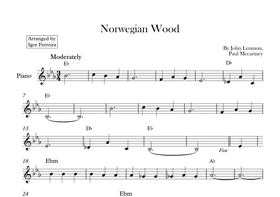Norwegian Wood (this Bird Has Flown) (arr. Igor Ferreira)