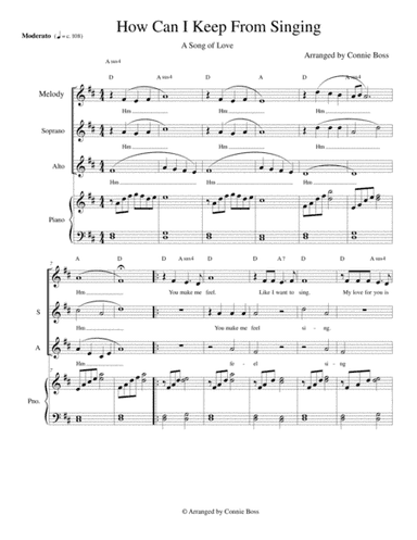 How Can I Keep From Singing - Love - vocal trio and piano (arr. Connie Boss)