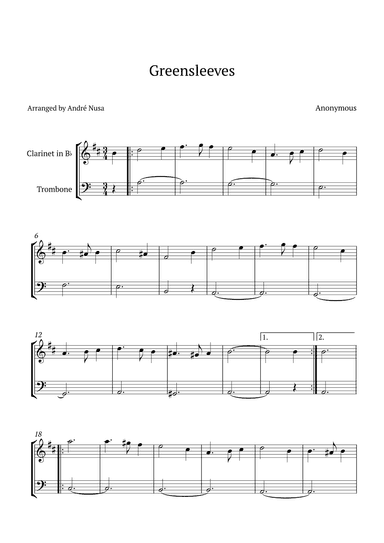 Greensleeves (arr. André Nusa)