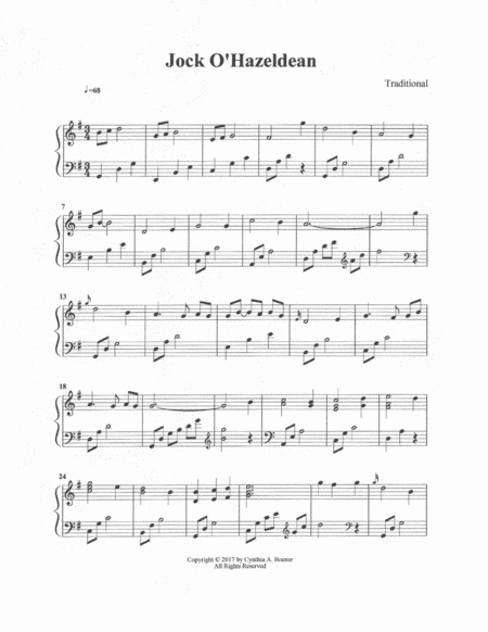 Jock O'Hazeldean (arr. Cynthia A. Boener)