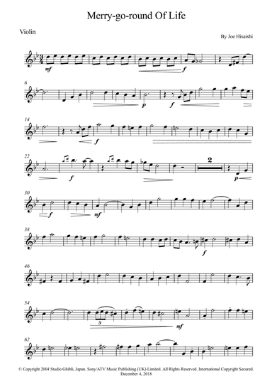 Merry-go-round Of Life (arr. Wesley S. SIlva)