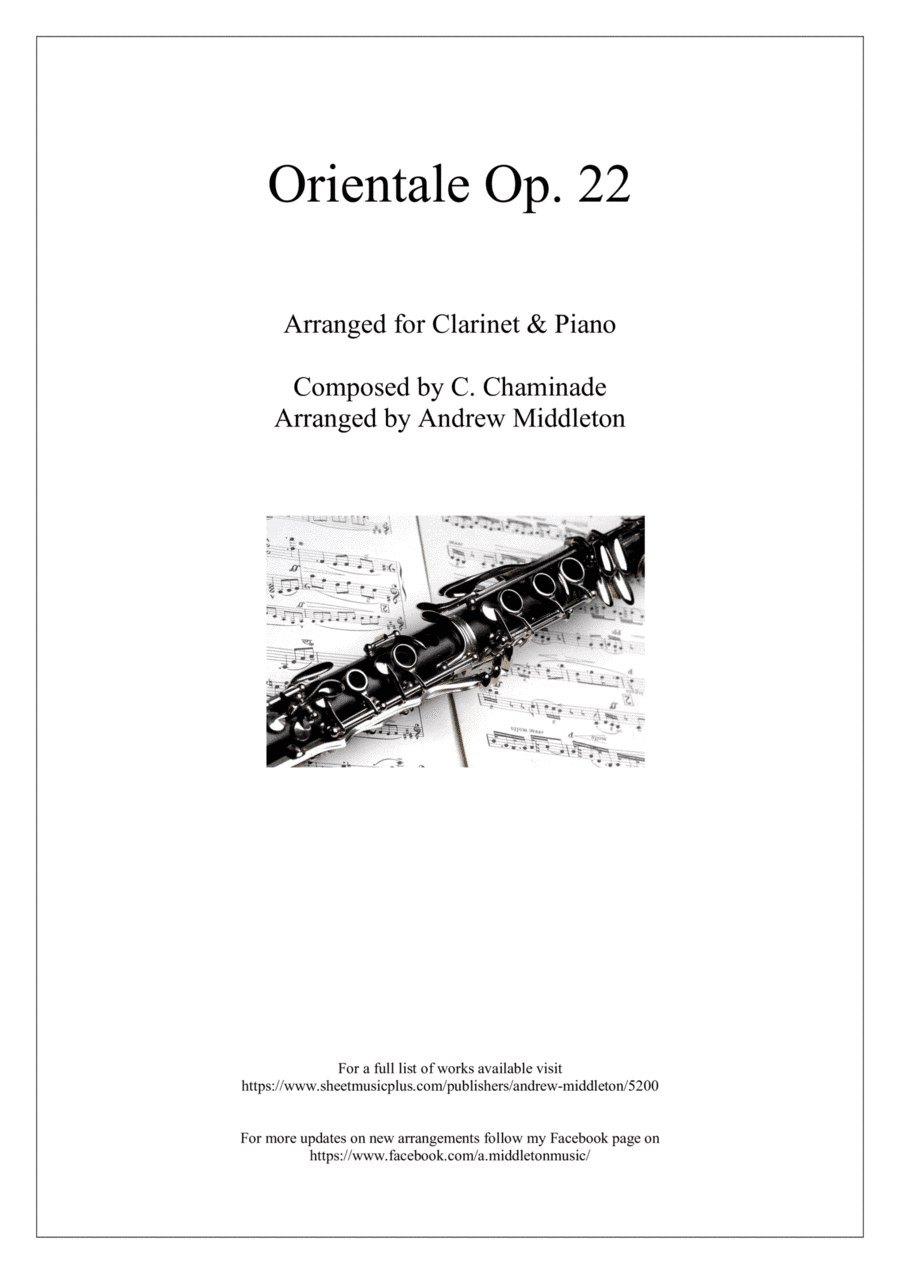 Orientale Op. 22 arranged for Clarinet and Piano (arr. Andrew Middleton)
