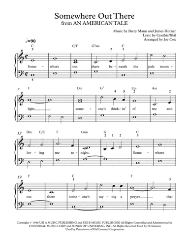 Somewhere Out There (arr. Joe Cox)