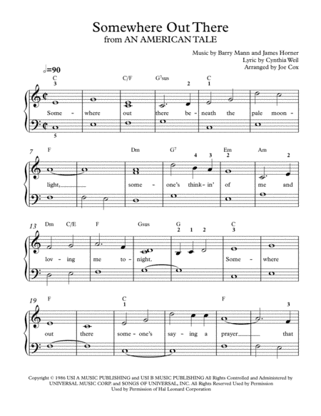 Somewhere Out There (arr. Joe Cox)