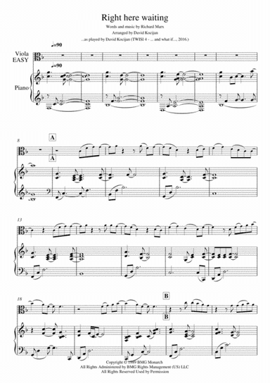 Right Here Waiting (arr. David Kocijan)