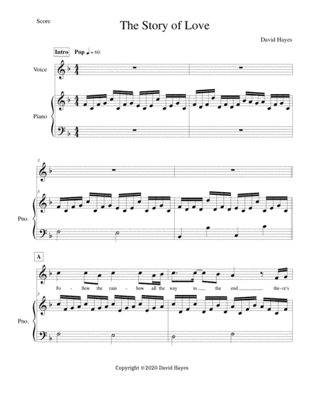 The Story of Love, a David Hayes Wedding Song