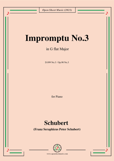 Schubert-Impromptu No.3 in G flat Major,for piano (arr. MSM)