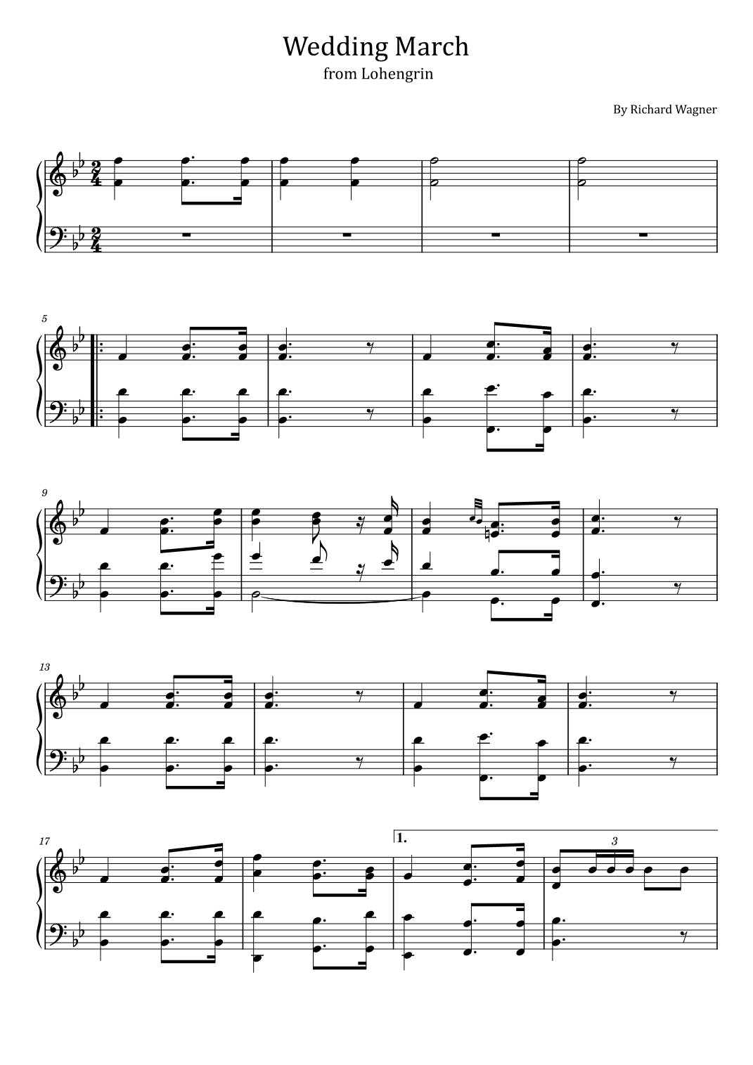 Richard Wagner - Wedding March (Bridal March) - from Lohengrin (arr. poon)