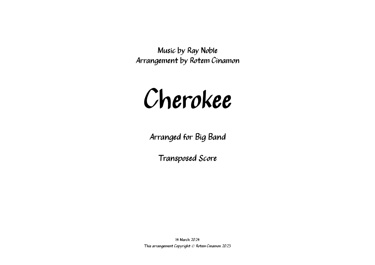 Cherokee (arr. Rotem Cinamon)