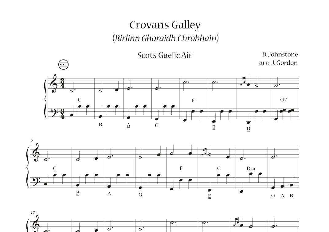 Crovan’s Galley  (Birlinn Ghoraidh Chròbhain) (arr. Julia Gordon)