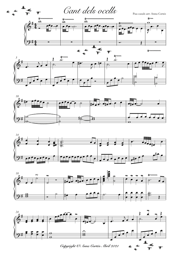 Cant dels ocells (arr. Anna Cortés)
