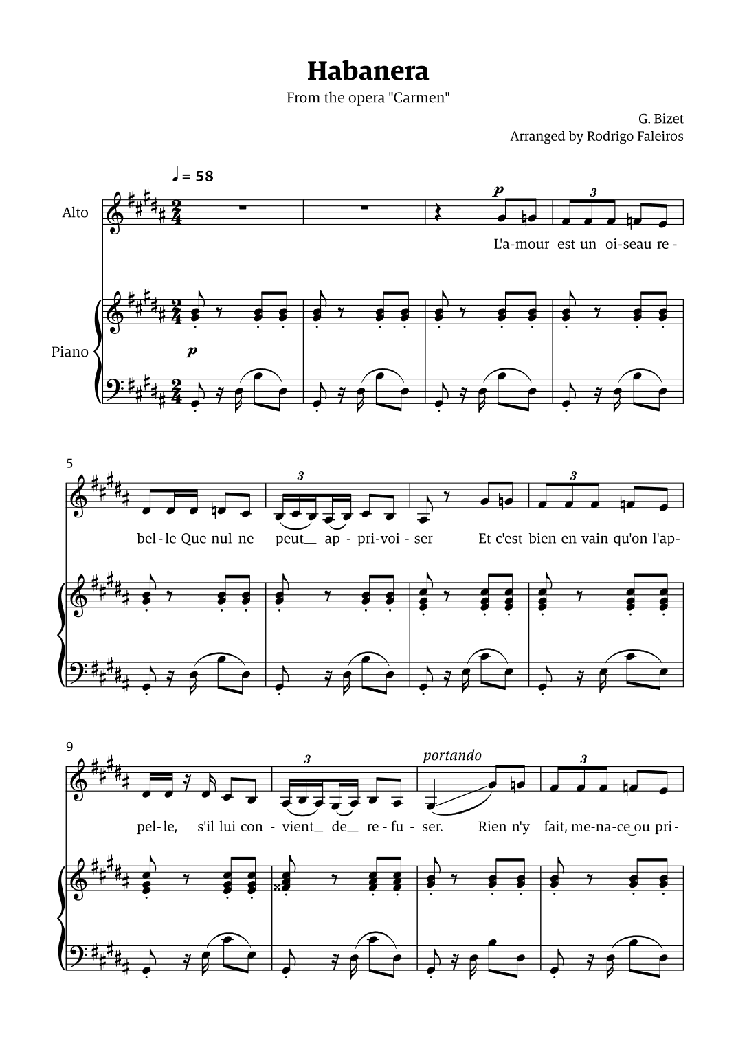 Habanera (for alto - G# minor/ Ab major) (arr. Rodrigo Faleiros)