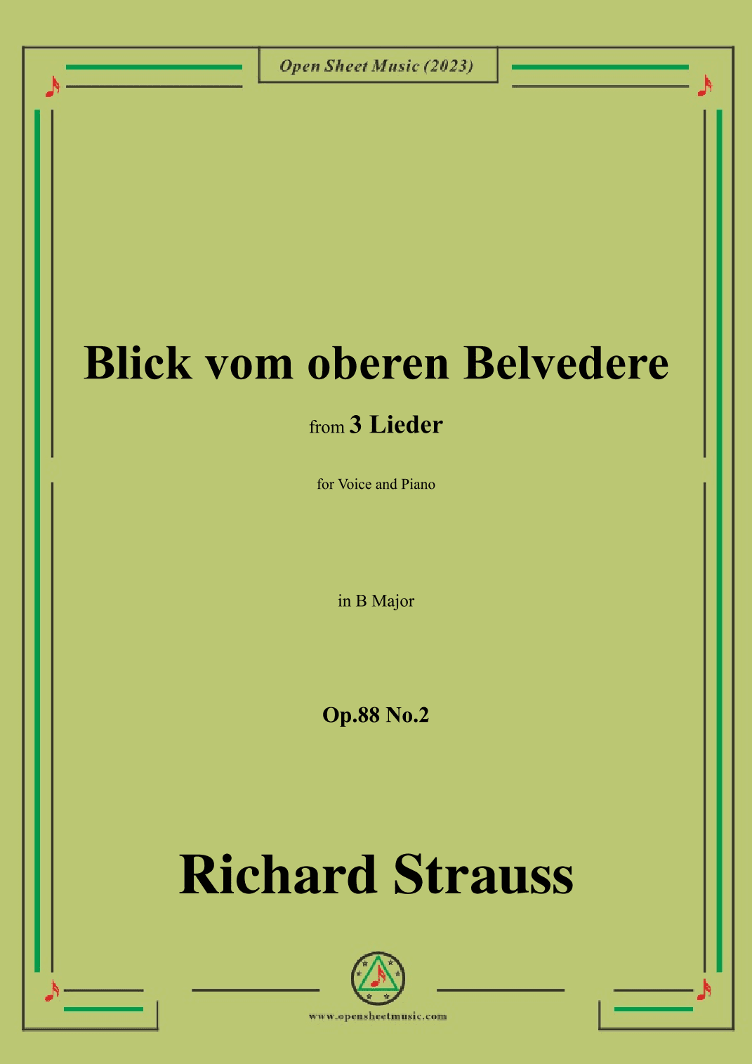 Richard Strauss-Blick vom oberen Belvedere,in B Major (arr. OSM Press)