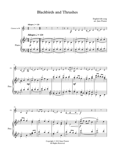 Blackbirds and Thrushes (arr. Jane Frasier)
