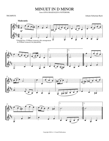 Minuet in D Minor (from Anna Magdalena Notebook) (arr. Mark Phillips)