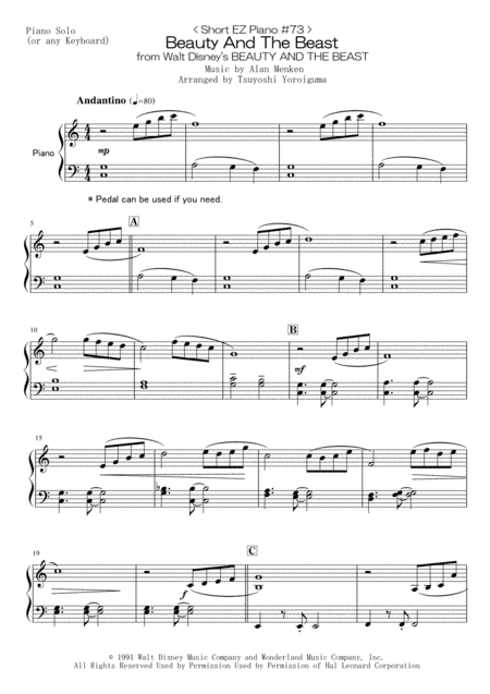 Beauty And The Beast (arr. Tsuyoshi Yoroiguma)