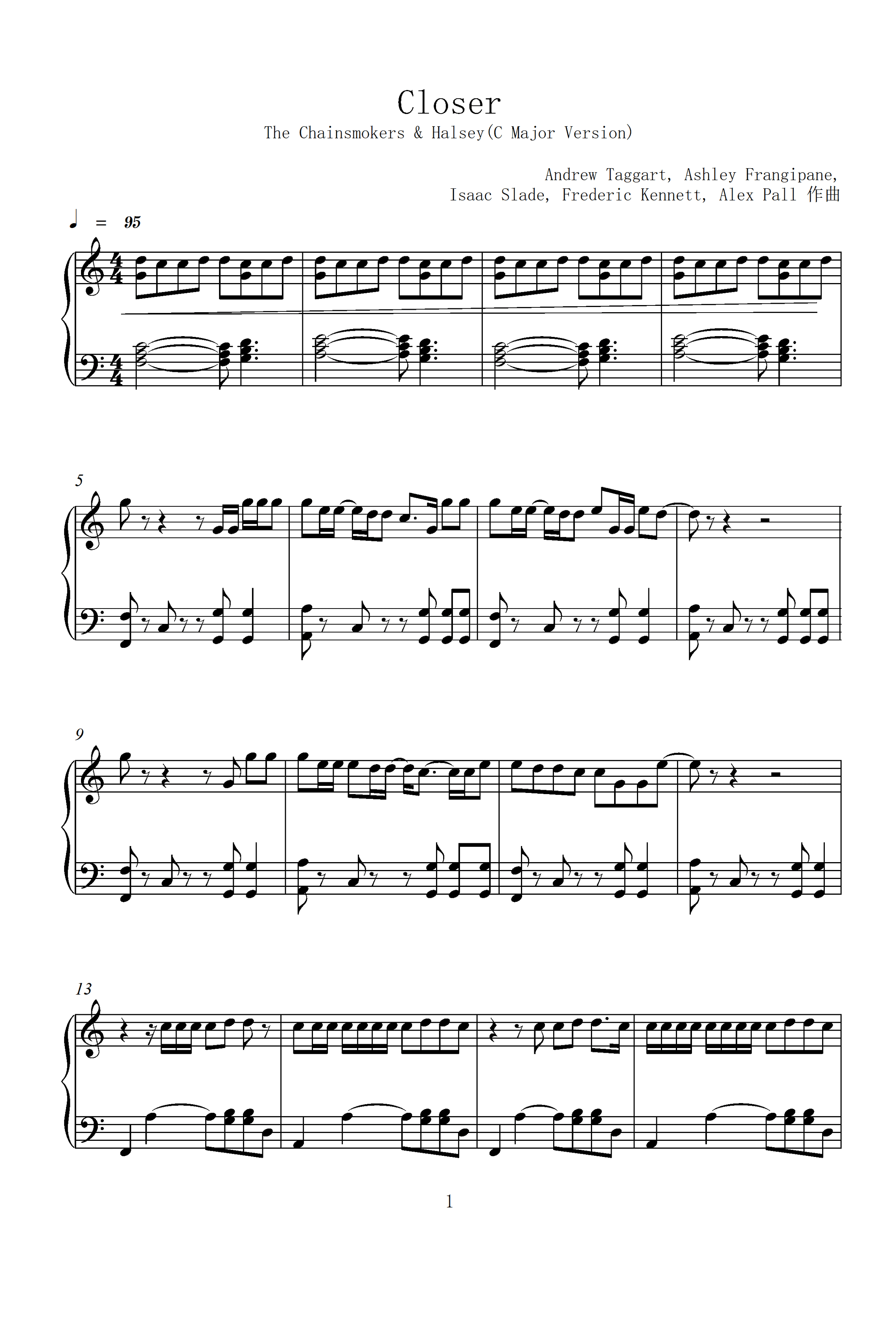 Closer (arr. Andrew Taggart)