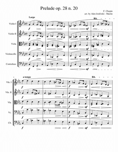 Chopin - Prelude op. 28 n. 20 (arr. Alen Josifoski - Martin)