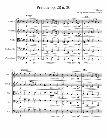 Chopin - Prelude op. 28 n. 20 (arr. Alen Josifoski - Martin)