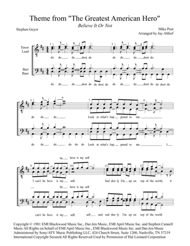 Theme From "The Greatest American Hero" (arr. Jay Althof)