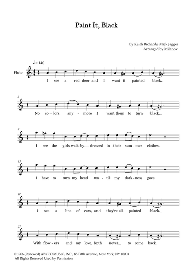 Paint It, Black (arr. Milanov)