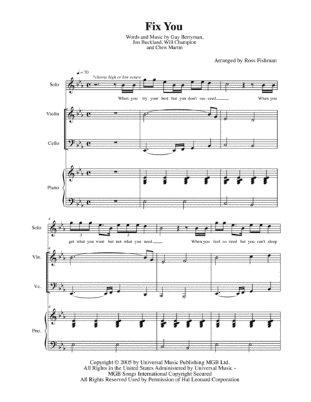 Fix You (arr. Ross Fishman)