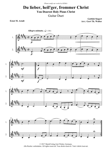 You Dearest Holy Pious Christ (arr. Gert Th. Walter)