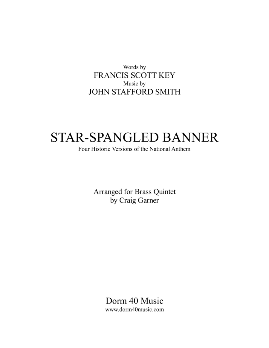 Star-Spangled Banner (Four Historic Versions of the National Anthem) (arr. Craig Garner)
