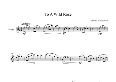 To A Wild Rose - Edward MacDowell (Violin) (arr. Digital Book Music)