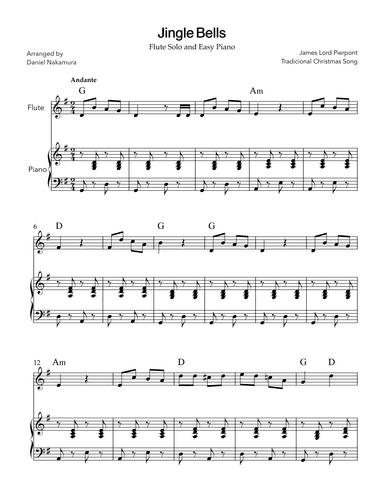 Jingle Bells (for flute with easy piano) (arr. Daniel Nakamura)