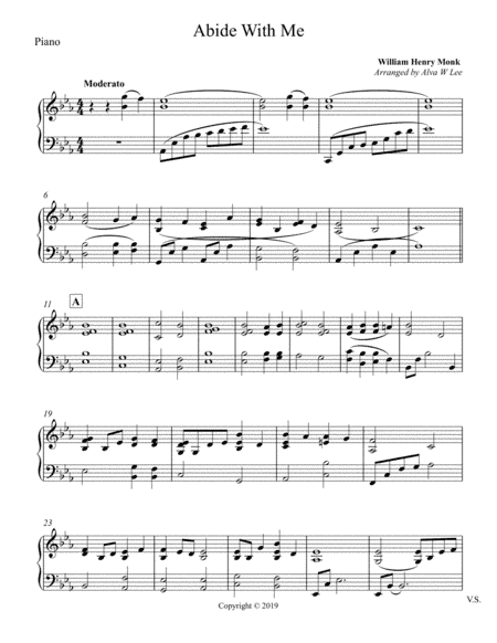 Abide With Me Hymn Piano (arr. Alva Lee)