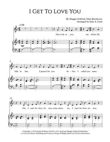 I Get To Love You (arr. Julie A Lind)