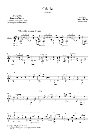 Cádiz (arr. Francisco Tárrega)