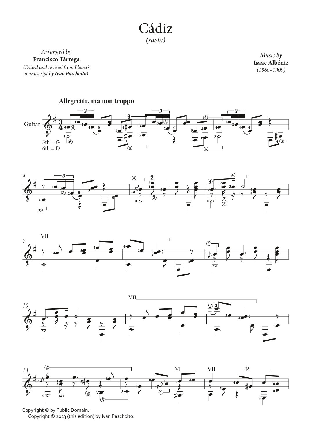 Cádiz (arr. Francisco Tárrega)