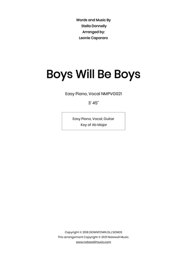 Boys Will Be Boys (arr. Leonie Capararo)