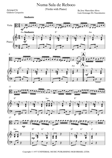 Numa Sala De Reboco (arr. Gildson Cerqueira)