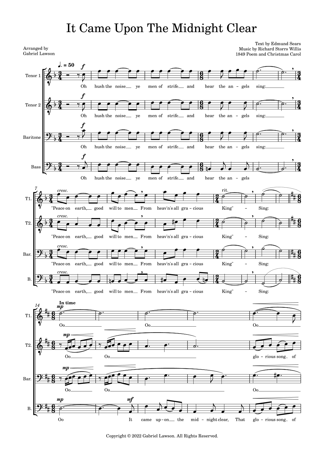 It Came Upon The Midnight Clear (arr. Gabriel Lawson)