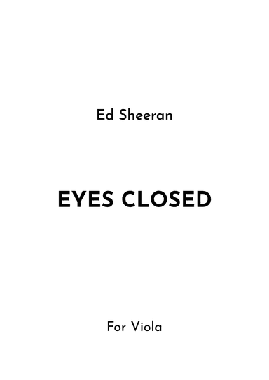 Eyes Closed (arr. Jireh J.)