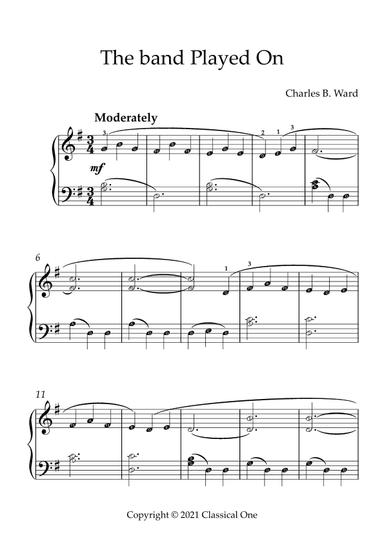 Ward - The Band Played On(With Note name) (arr. MPS)