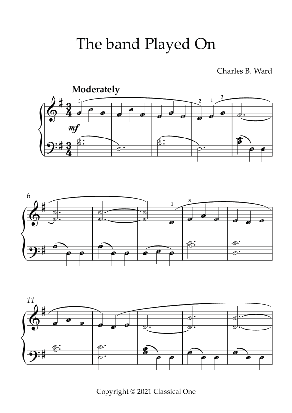 Ward - The Band Played On(With Note name) (arr. MPS)