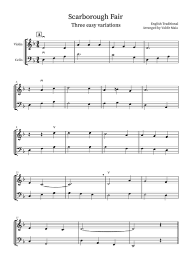 Scarborough Fair - 3 easy variations (arr. Valdir Maia)