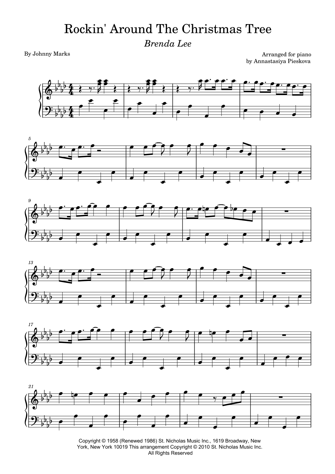 Rockin' Around The Christmas Tree (arr. Annastasiya Pieskova)