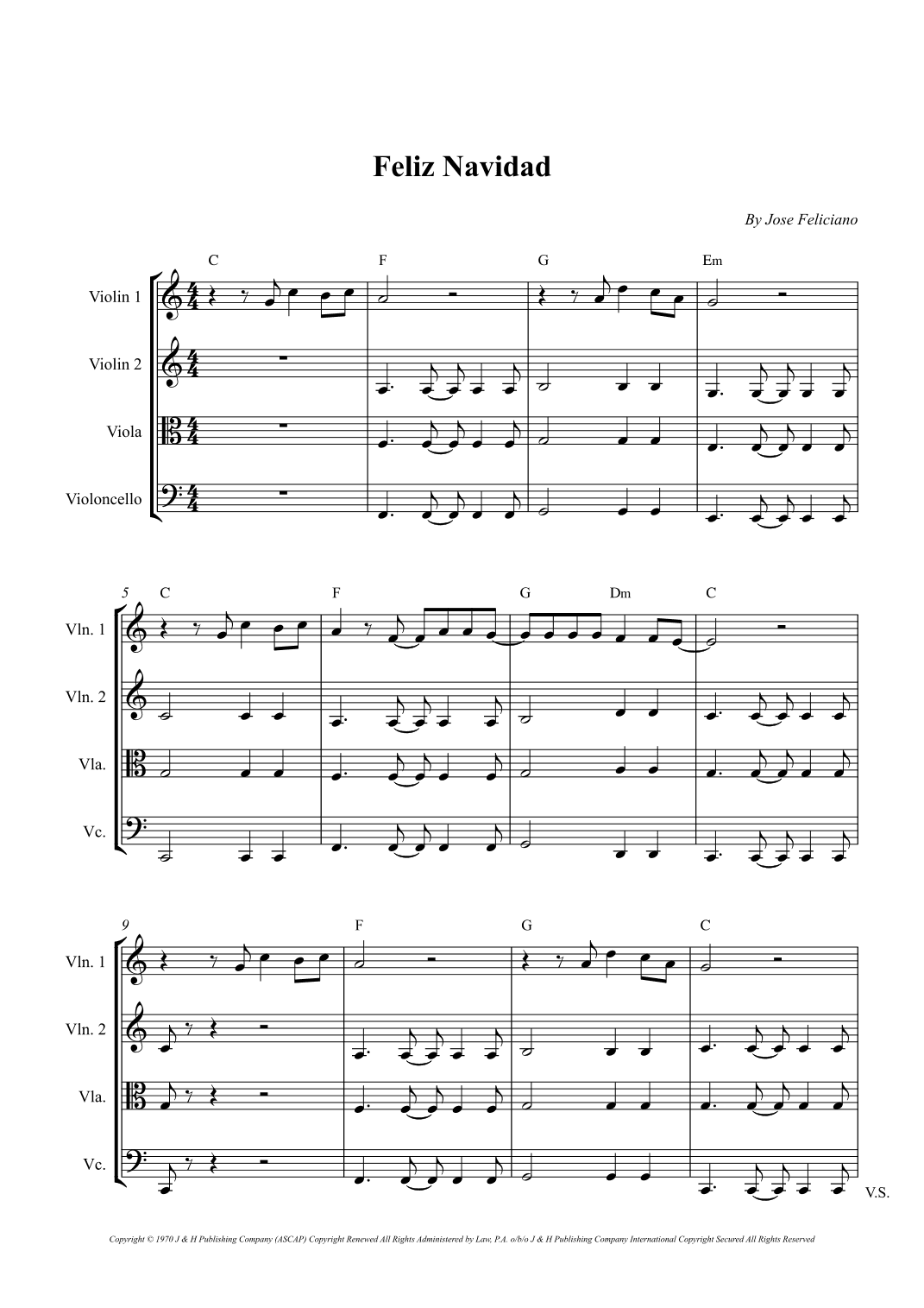Feliz Navidad (arr. Wesley S. SIlva)