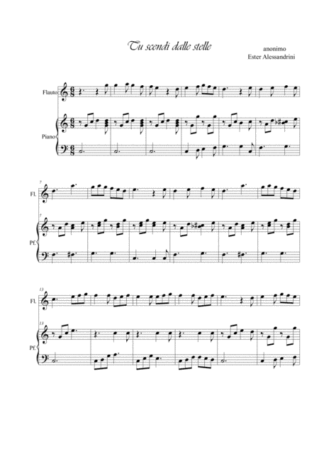 Tu scendi dalle stelle. Flute and piano (arr. Ester Alessandrini)