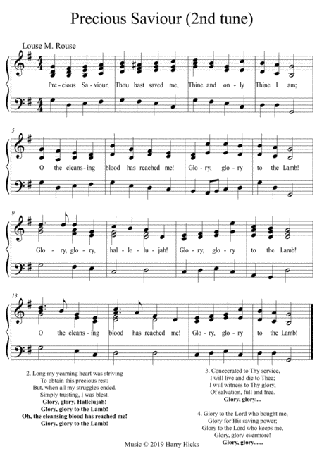 Precious saviour. Another new tune to a wonderful old hymn.