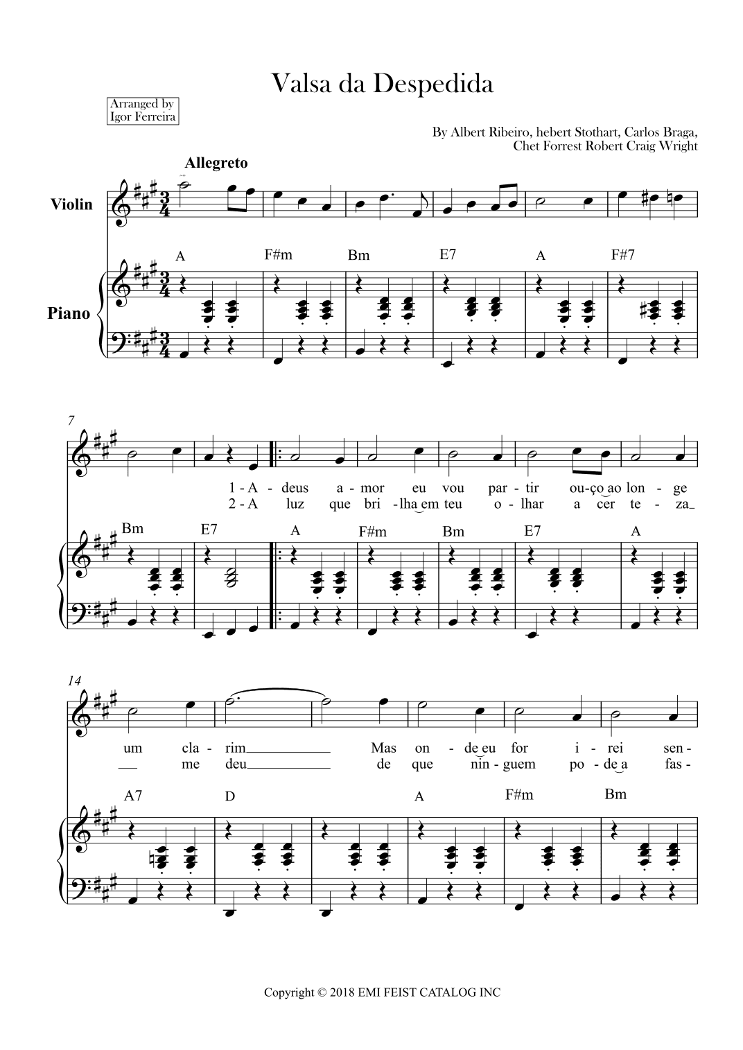 Valsa Da Despedida (arr. Igor Ferreira)