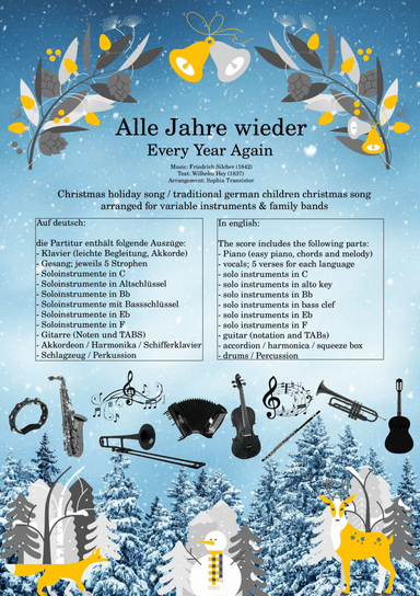 Alle Jahre wieder (every year again) for family band (arr. Sophia Transistor)